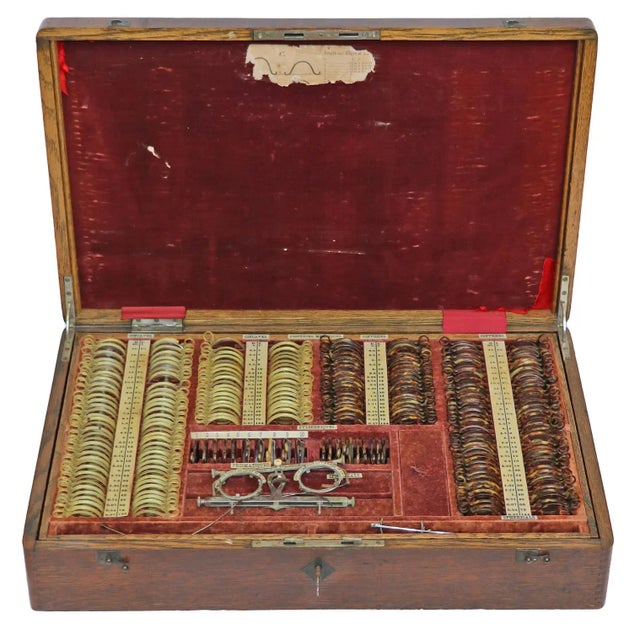 An Audemair's Oculist's Trial Lens case set made by Spencer Optical Co. dated 1892. Documentations from Dr. Alfred R....