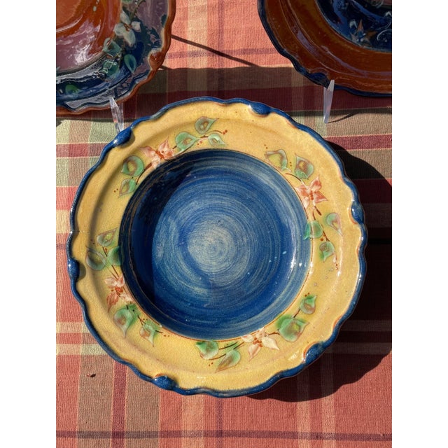 French Provençal Glazed Pottery Plates - Set of 3 - Signed For Sale In Chicago - Image 6 of 12