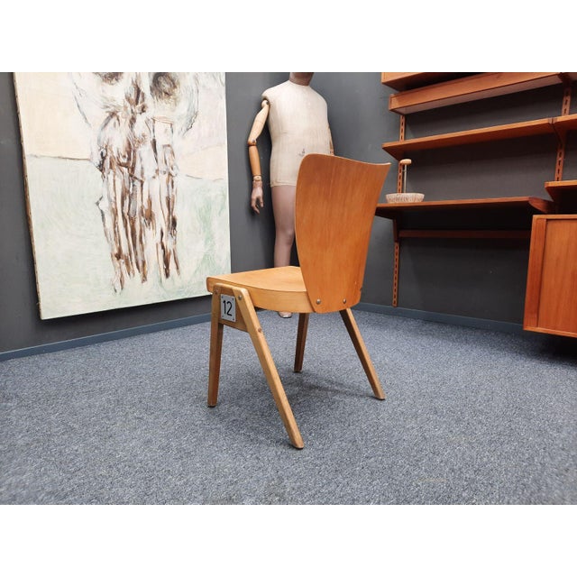 Wood Mid-Century Plywood Stackable Dining Chair from Kaderer München, 1950s For Sale - Image 7 of 13