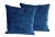 Mid-Century Modern Early 21st Century Blue Alligator Scale Velvet Pillows- a Pair For Sale - Image 3 of 3