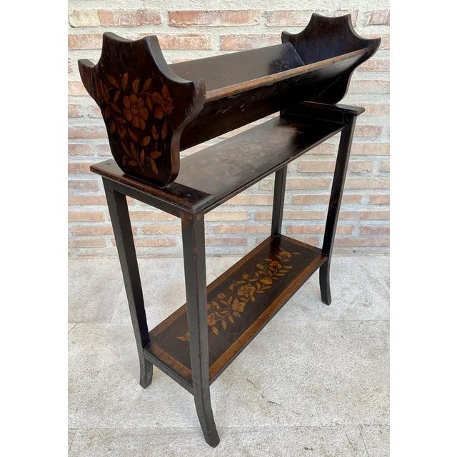 Mid-Century Modern Mid 20th Century Modernist French Wooden Magazine Rack with Marquetry, 1950s For Sale - Image 3 of 9