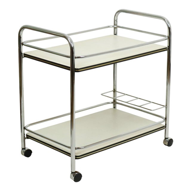 Vintage Serving Cart in Chrome, 1960s For Sale