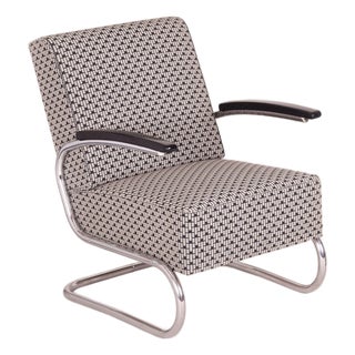 Bauhaus Armchair in Chrome attributed to Mücke-Melder, Czech, 1930s For Sale
