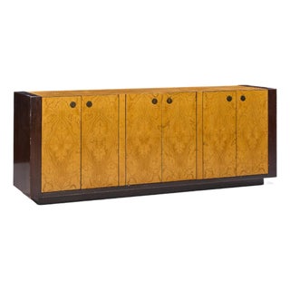 Milo Baughman Style Century Mid Century Burlwood Credenza For Sale