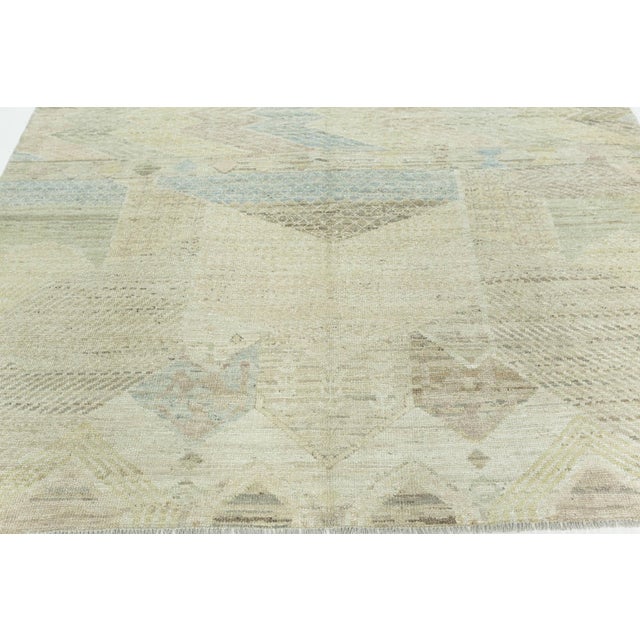 Pastel Geometry: Modern Textural Hand-Knotted Wool Rug by Doris Leslie Blau For Sale - Image 4 of 7