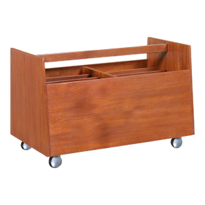 1960s Norwegian Modern Teak Record or Magazine Cart by Rolf Hesland