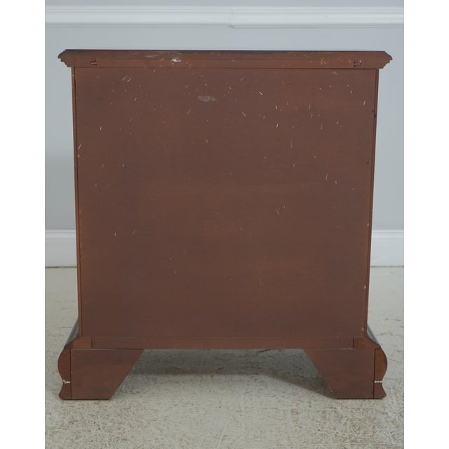 Pair Thomasville 3 Drawer Mahogany Bowfront Nightstands For Sale - Image 17 of 18
