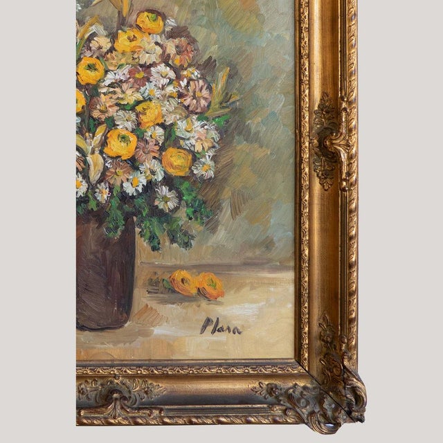 Francesca Plasa, Radiant Blooms in Golden Light Floral Still Life, Oil Painting For Sale - Image 3 of 7