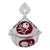 Vintage German Hofbauer Ruby Flashed & Etched Lead Crystal Covered Candy Dish With Rose Motif For Sale