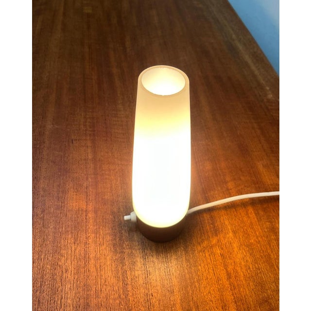 Mid-Century Minimalist Teak and Glass Table Lamp, 1960s For Sale - Image 9 of 18