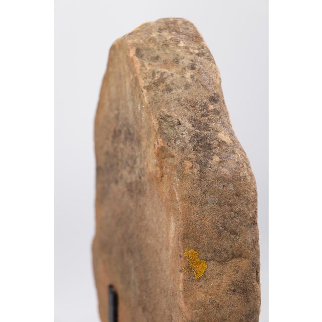 19th Century Large Buddha Votive Plaque, Sandstone on Metal Stand, India For Sale - Image 17 of 17