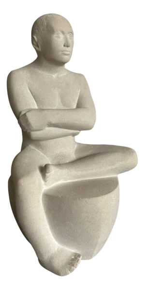 Andre Wallace, Carved Figurative Sculpture, Portland Stone, 2000