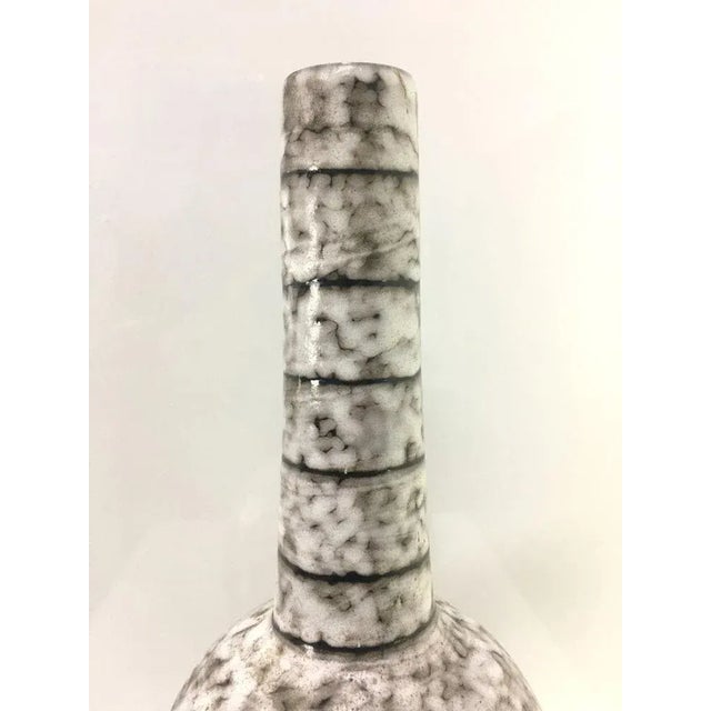 Mid-Century Glazed Ceramic Black and Ivory Floor Vase, 1970s For Sale - Image 4 of 6