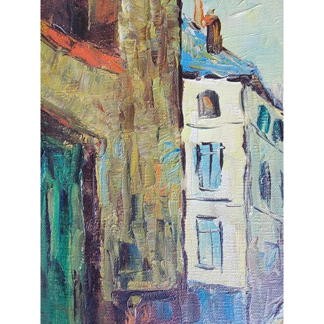 European Street Scene Street Paintings - A Pair For Sale - Image 9 of 16