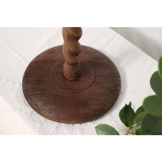 1940s Barley Twist Wood Plant Stand For Sale - Image 6 of 7