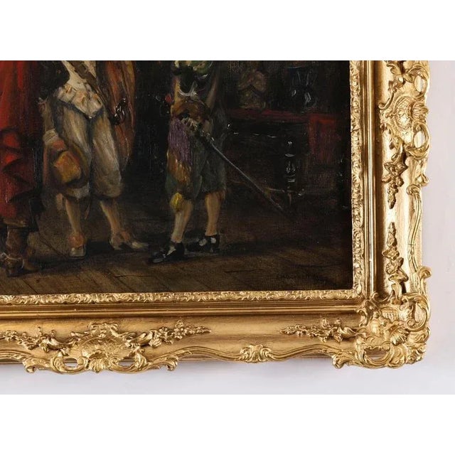 Frank Moss Bennett, Three Cavaliers, 1929, Antique Oil on Panel, Framed For Sale - Image 13 of 15