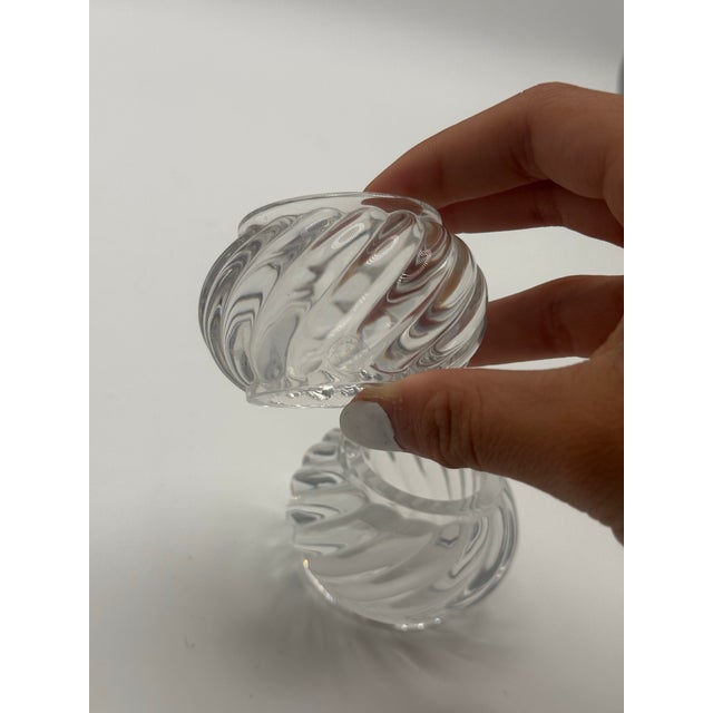 Baccarat Pair of Baccarat Crystal Napkin Rings For Sale - Image 4 of 12