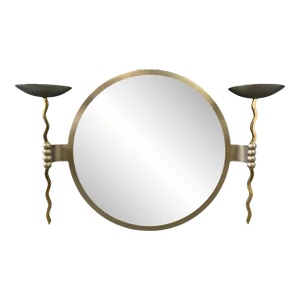 1990s Brueton Post Modern "Fist" Mirror/Torchère Designed by Stanley Jay Friedman