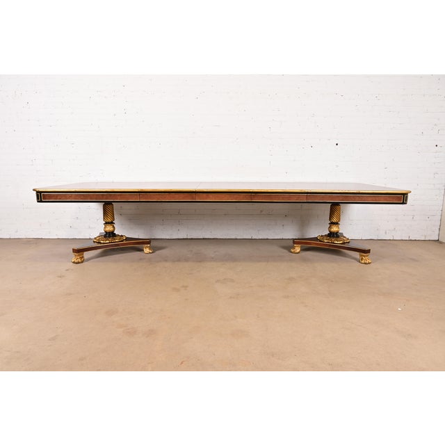 A stunning and rare Brighton Pavilion English Regency or Empire style pedestal extension dining table, banquet table, or...