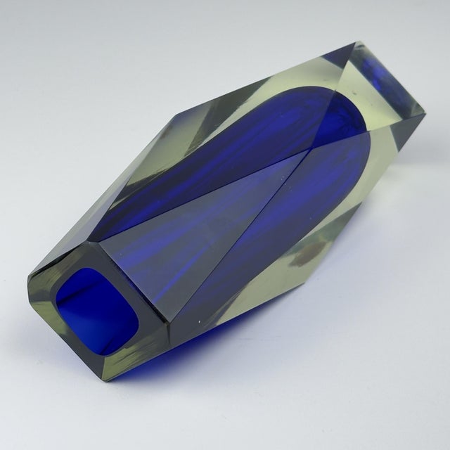 Vintage Sommerso Blue Murano Vase, Italy, 1970s For Sale - Image 13 of 18