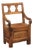 English Country Pine Chair circa 1800 with Scrolled Arms and Lift-Top Seat For Sale