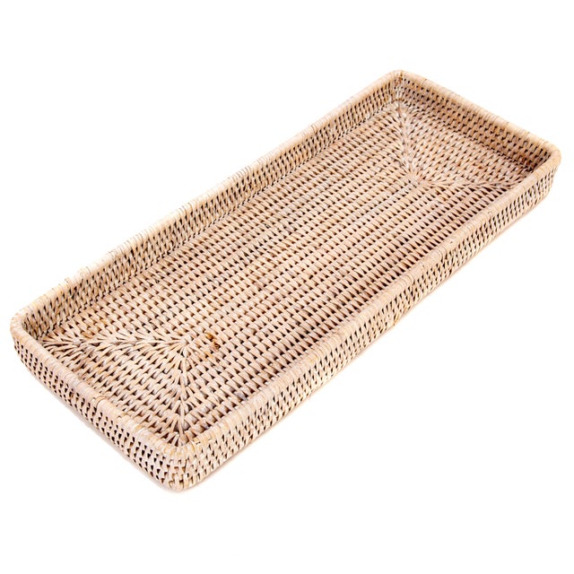 Artifacts Rattan Rectangular Tray 14"x6"x2" For Sale - Image 4 of 4