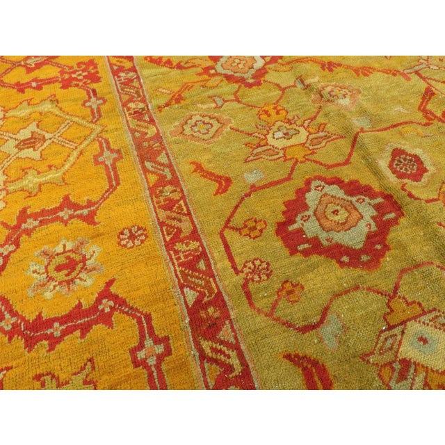 Vintage Turkish Oushak 10' x 13' Room Size Rug in Acid Green For Sale In New York - Image 6 of 10