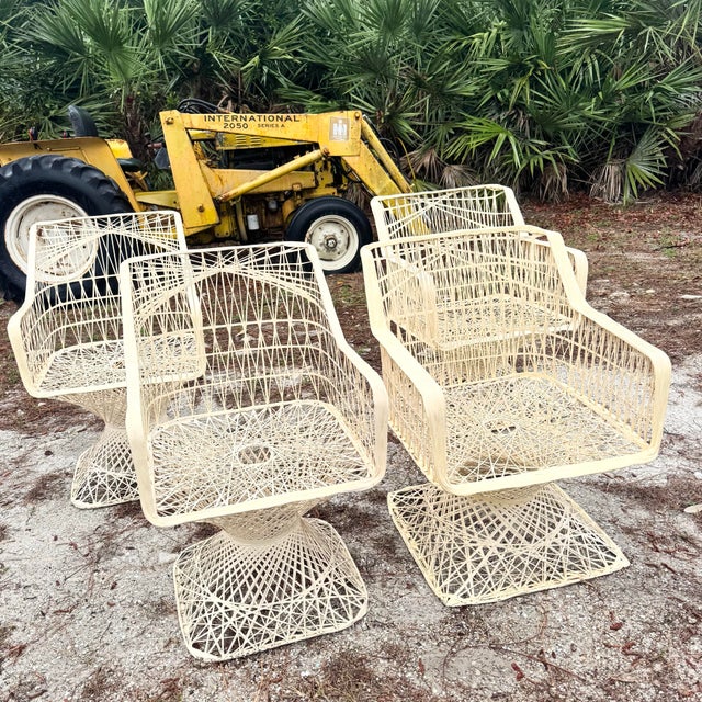 Mid Century Modern Spun Fiberglass Dining Arm Chairs - Set of 4 For Sale - Image 9 of 9