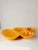 Mid Century Modern USA Pottery glazed ceramic bright orange chip & Dip dish with a beautiful leaf design. The dish...