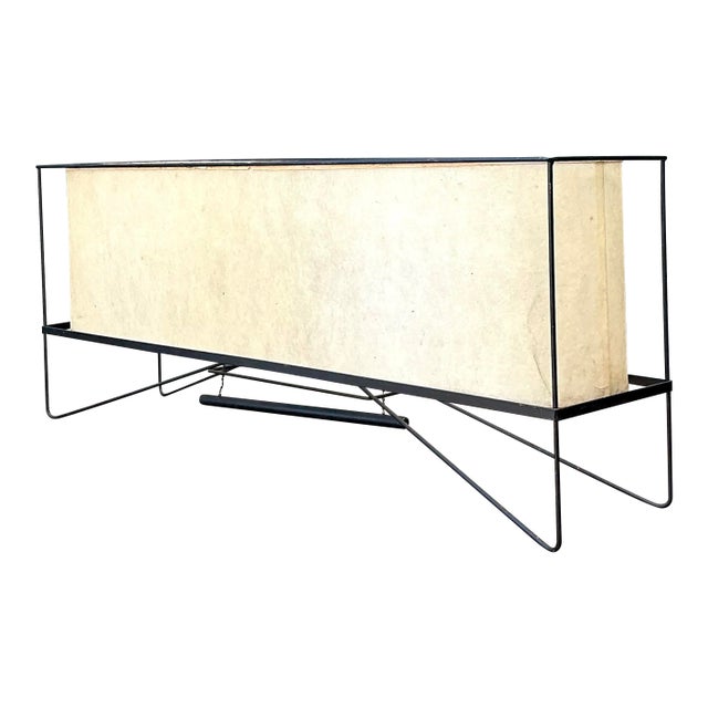 Vintage MCM Long Parchment Table Lamp For Sale