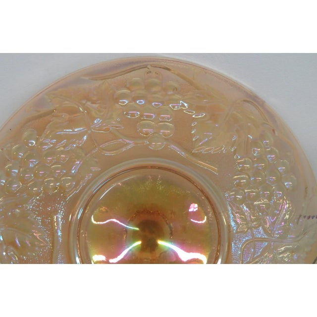 Early 20th Century Imperial Glass Harvest Grape and Leaf Marigold Carnival Glass Handled Tray For Sale - Image 9 of 17