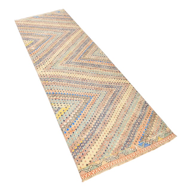 Vintage Wool Runner Kilim Rug For Sale