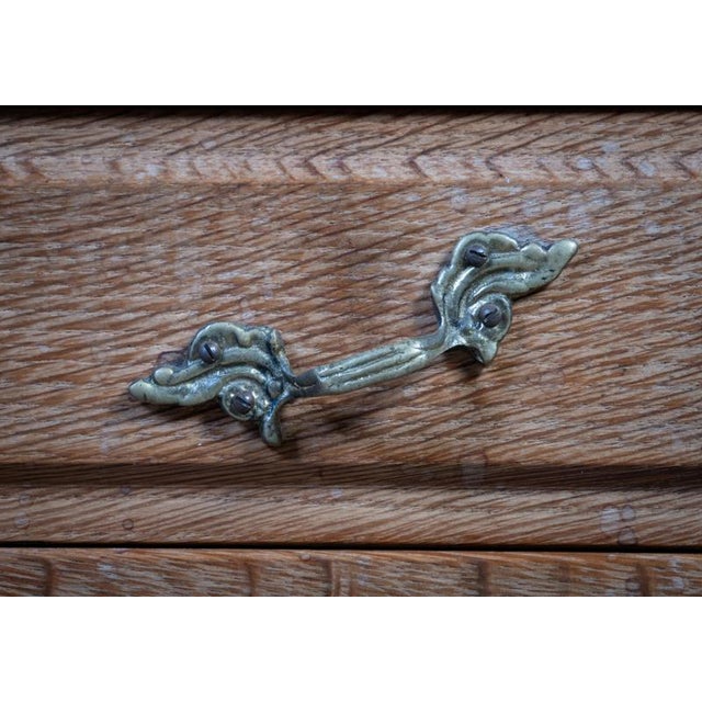 Brutalist Oak Nightstands attributed to Henning Kjærnulf, 1970s, Set of 2 For Sale - Image 17 of 18