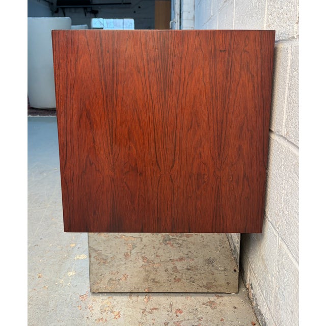 Mid 20th Century Danish Rosewood and Chrome Credenza For Sale - Image 11 of 14