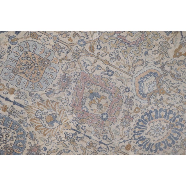 Gray Ivory Antique Persian Tabriz Rug no. j4805 For Sale - Image 8 of 11