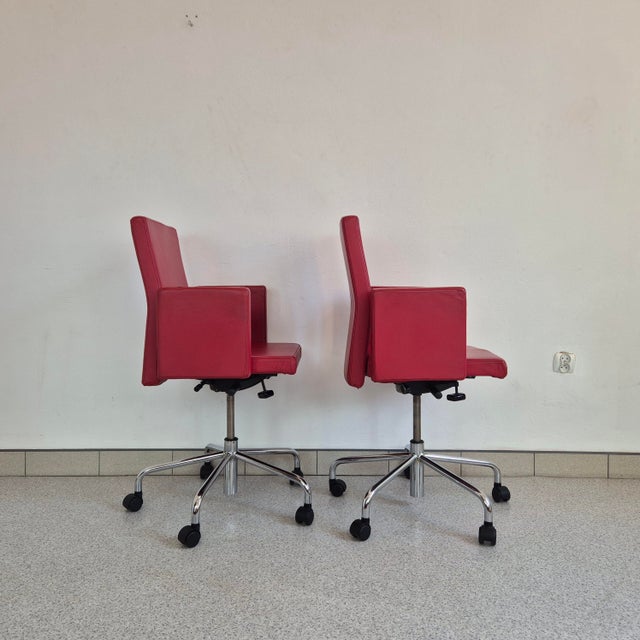 Animal Skin Red Leather Office Chair Bulo Pub & Club by Luc Vincent, 2000s For Sale - Image 7 of 14