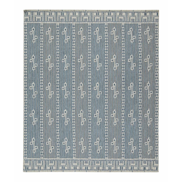 Blue Selby Rug by Celerie Kemble for Chairish in Blue & Mushroom, 3'x8' For Sale - Image 8 of 8