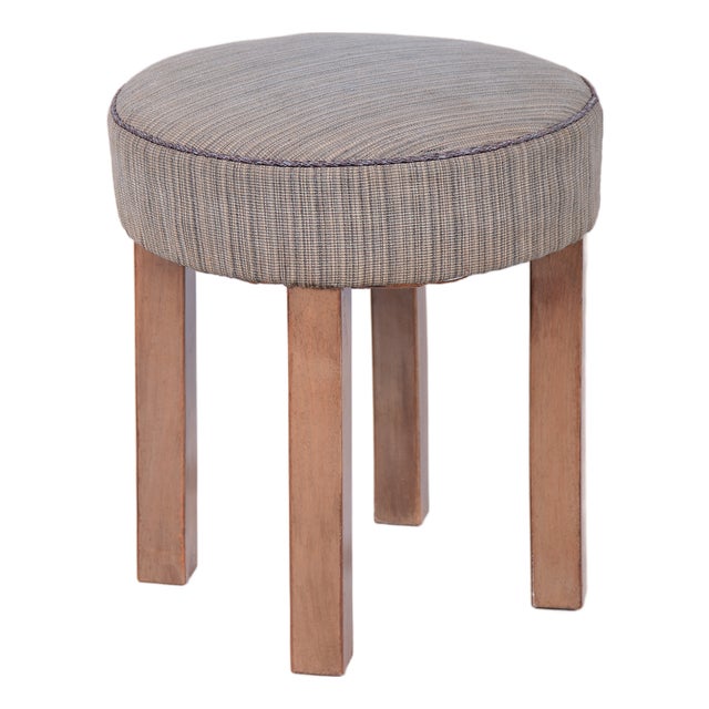 Czech Art Deco Walnut Stool, 1920s For Sale
