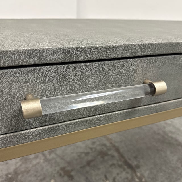 Jamie Young Kain Faux Shagreen Console Table For Sale - Image 10 of 12