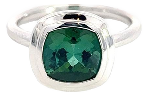 Natural Solitaire Tourmaline Ring 6.5 14k W Gold 2.25 TCW Certified