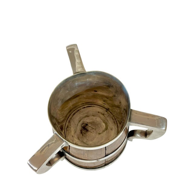 Victorian Antique English Silver Plate and Wood 1st Prize Walking Puppy Trophy Loving Cup For Sale - Image 3 of 12