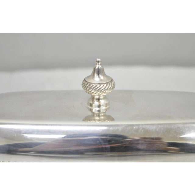Victorian Vintage Oneida Silver Plated Covered Butter Dish W/ Glass Liner (A) For Sale - Image 3 of 12