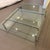 Glass and brushed steel Italian Saporiti coffee table. A substantial piece. Some slight wear on glass in the very middle...