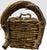 Farmhouse Mid 20th Century Rustic Handcrafted Woven Willow Long Trough Basket With Sculptural Root Handles For Sale - Image 3 of 6
