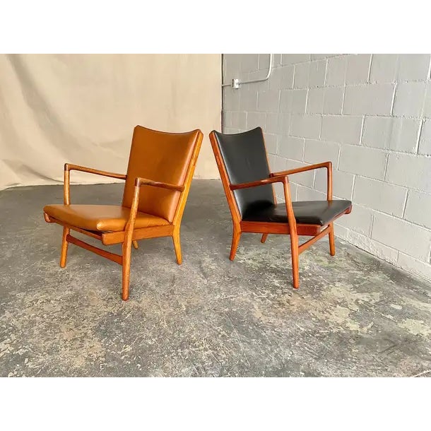 A.P. Stolen Vintage Hans Wegner Ap-16 Lounge Chair in Oak & Cognac Leather, 1951 For Sale - Image 4 of 12