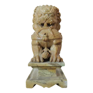 Mid 20th Century Natural Stone Asian Female Fu Dog