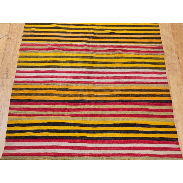 Yellow Mid 20th Century Turkish Kilim Rug For Sale - Image 8 of 12