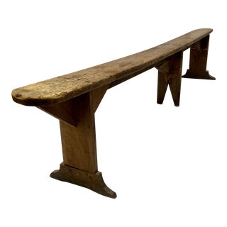 Early 20th Century Antique French Extra Long Primitive Skinny Bench For Sale