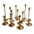 Vintage Brass Candlestick Holders – Set of 13 For Sale