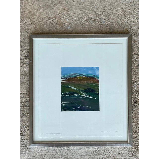 Framed Abstract Landscape Monotype Print For Sale - Image 17 of 17